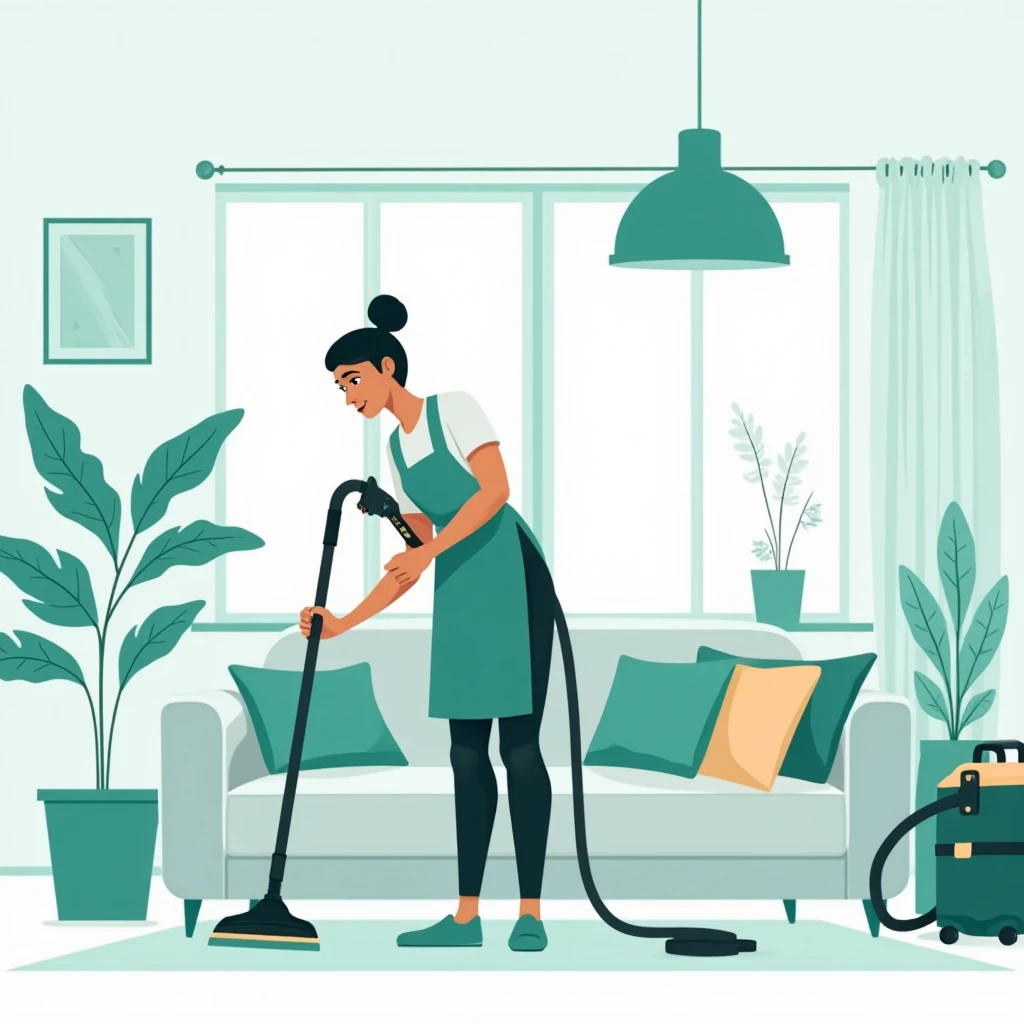 Professional cleaner at work