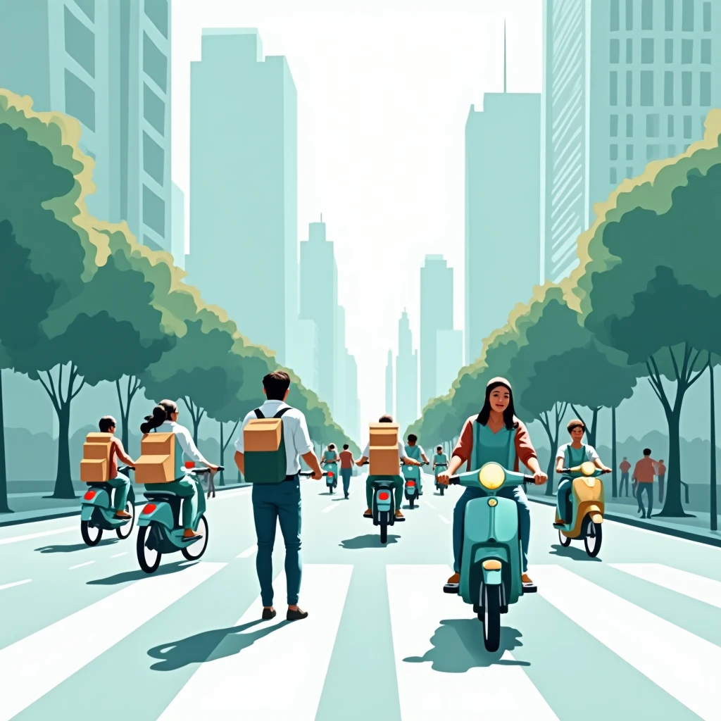 Urban delivery scene