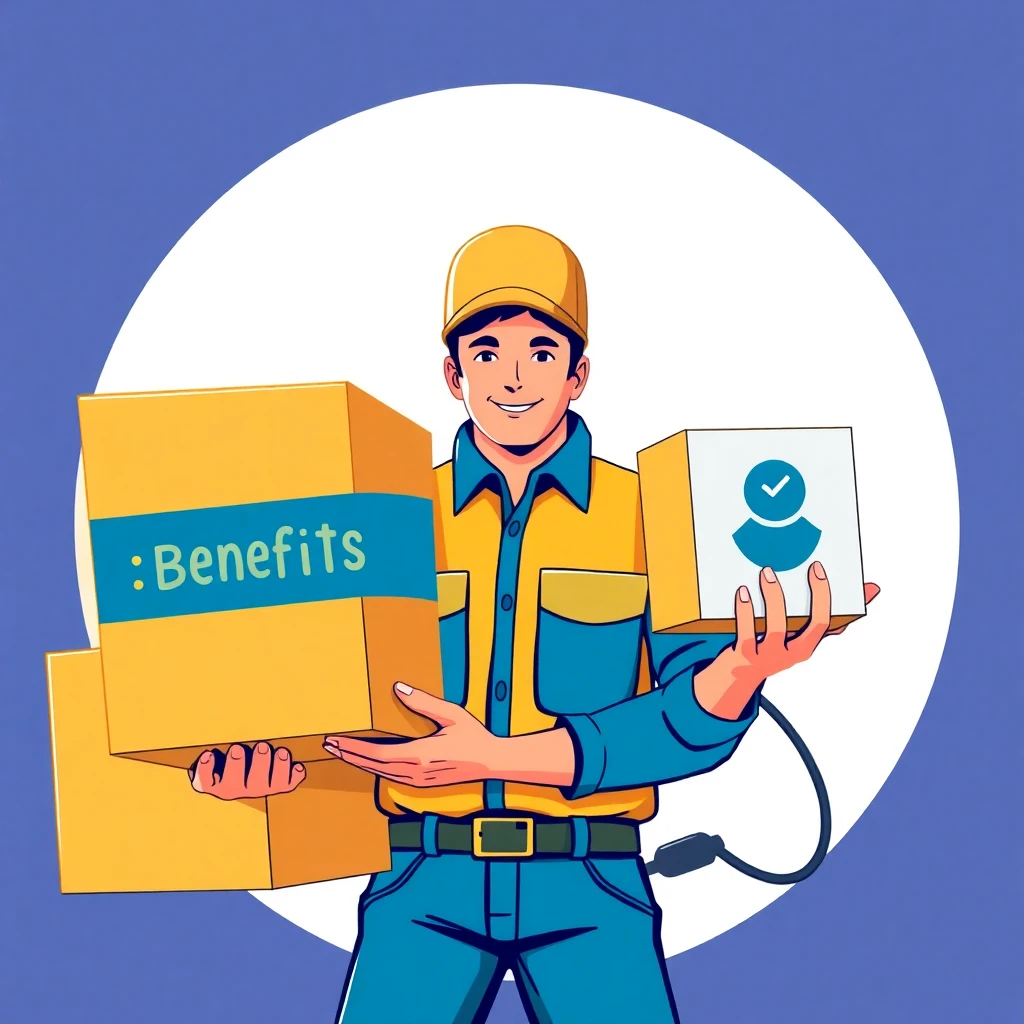 Delivery driver receiving benefits